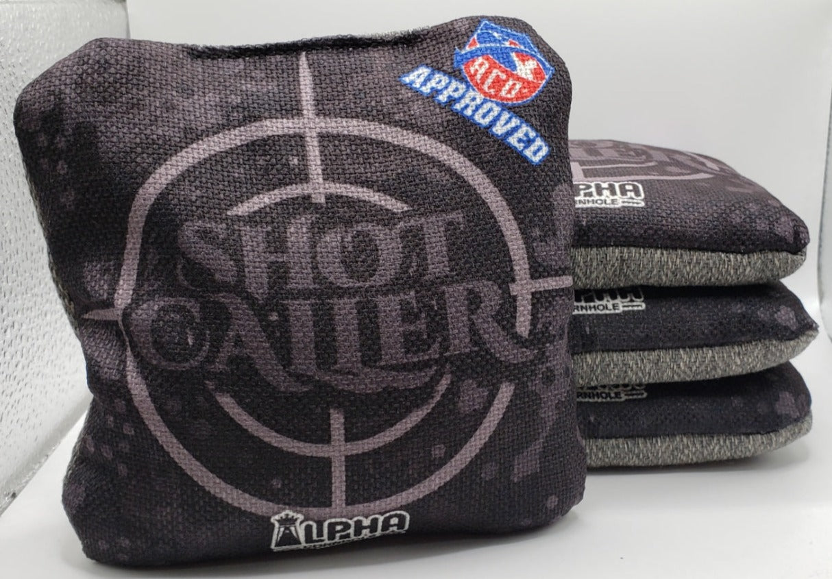 Alpha Shot Caller Bags - Set of (4) Pro Cornhole Bags (Dark Ops) – Alpha  Cornhole