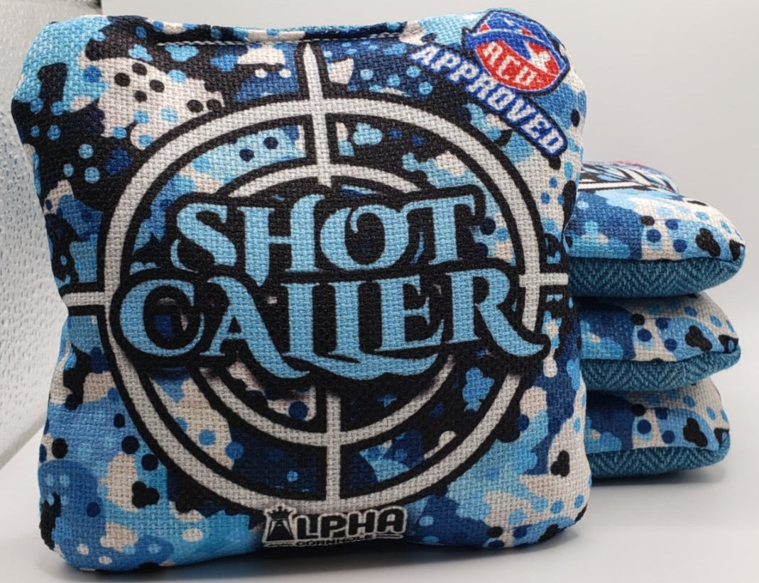 Alpha Shot Caller Bags -  Set of (4) Pro Cornhole Bags (Arctic Frost)