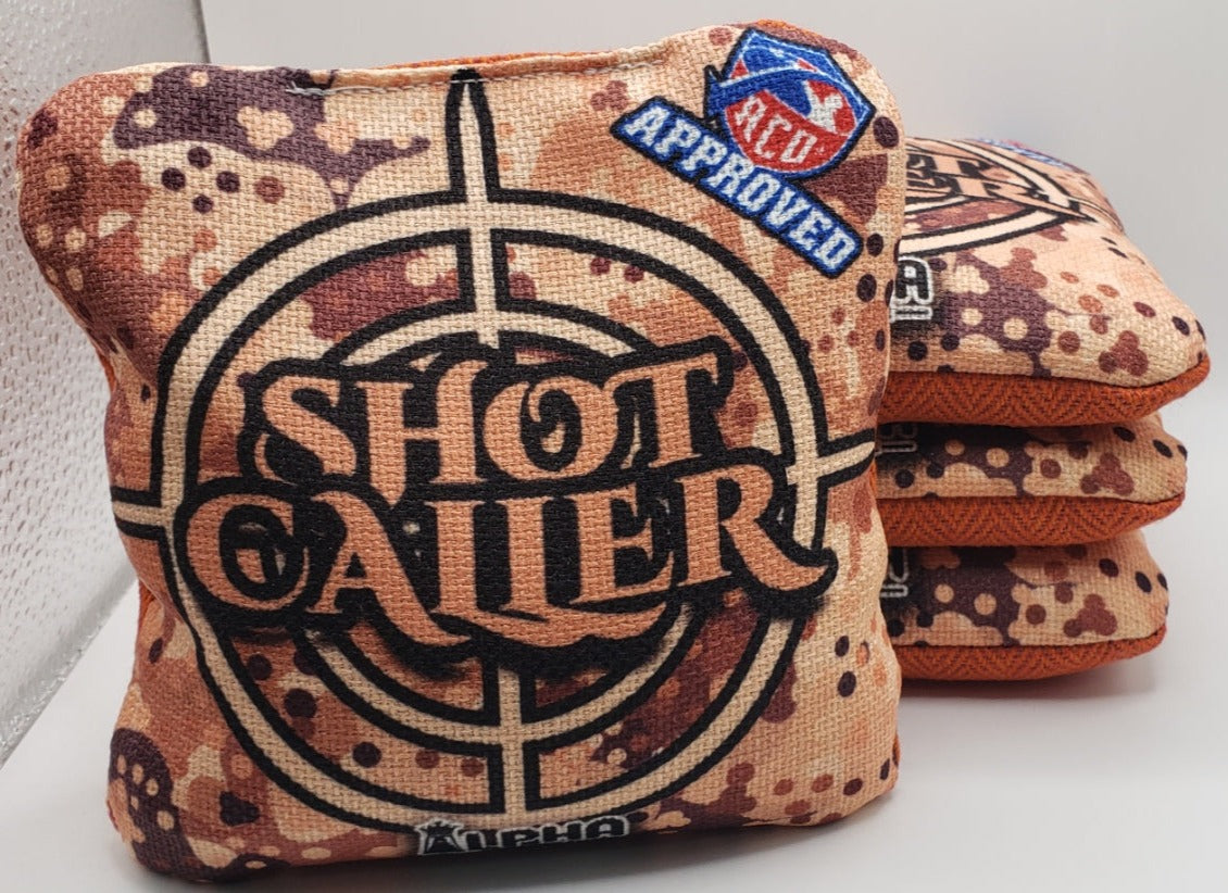 Alpha Shot Caller Bags -  Set of (4) Pro Cornhole Bags (Chocolate Chip)