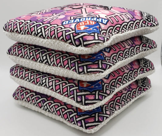 Alpha Knight Bags - Series 2 -  Set of (4) Pro Cornhole Bags (Pink Skull Edition)