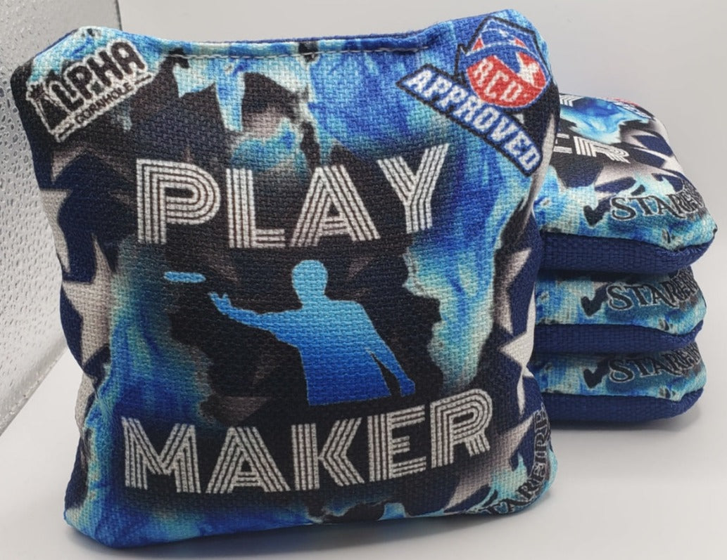 Alpha Play Maker Bags - STARFIRE - Set of (4) Pro Cornhole Bags (Blue)