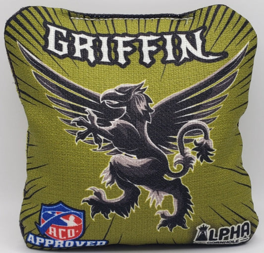 Alpha Griffin Bags -  Set of (4) Pro Cornhole Bags (Olive)