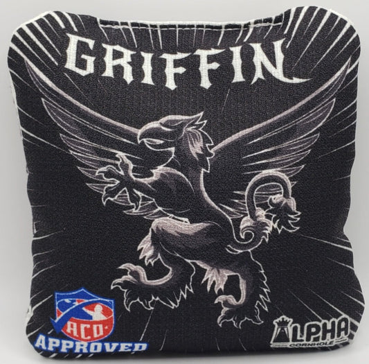 Alpha Griffin Bags -  Set of (4) Pro Cornhole Bags (Black)