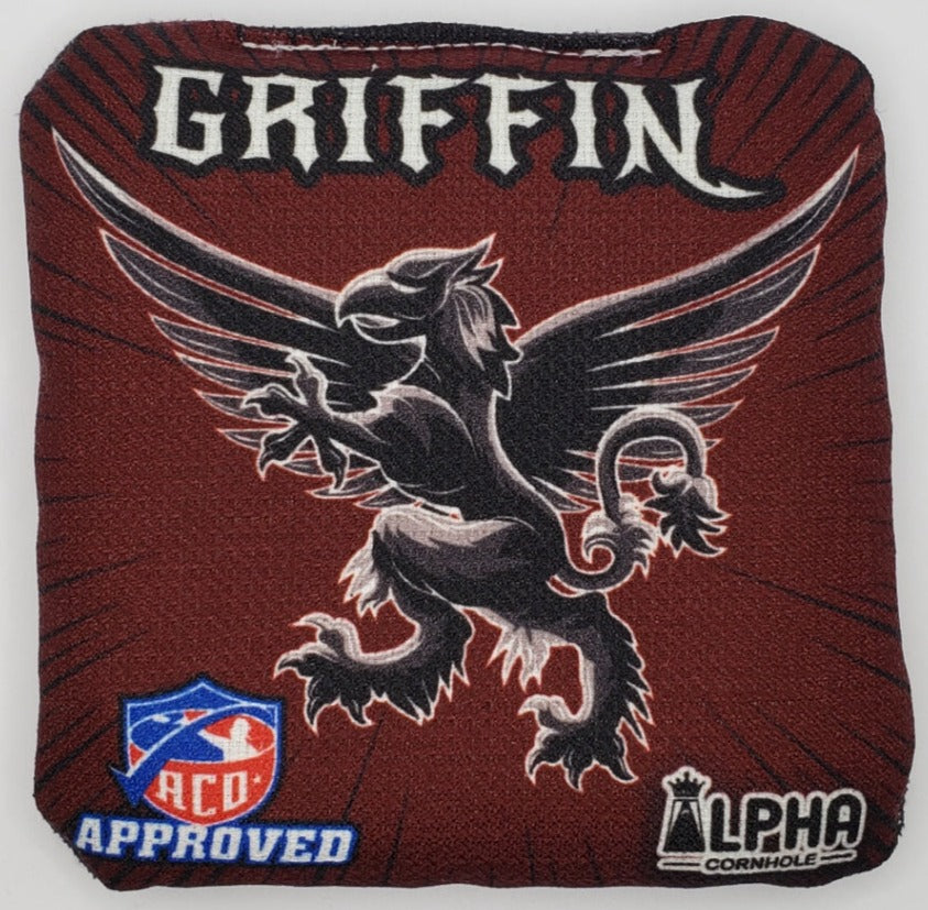 Alpha Griffin Bags -  Set of (4) Pro Cornhole Bags (Maroon)