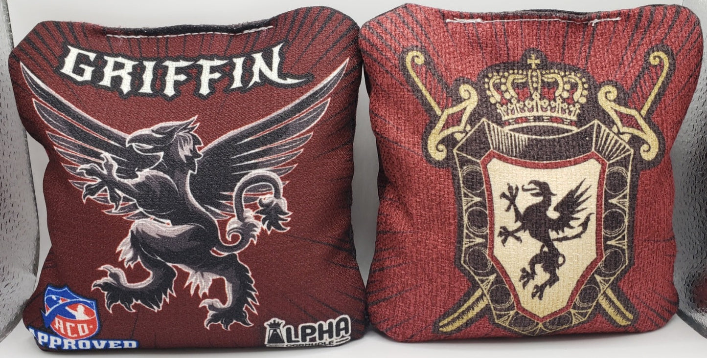 Alpha Griffin Bags -  Set of (4) Pro Cornhole Bags (Maroon)