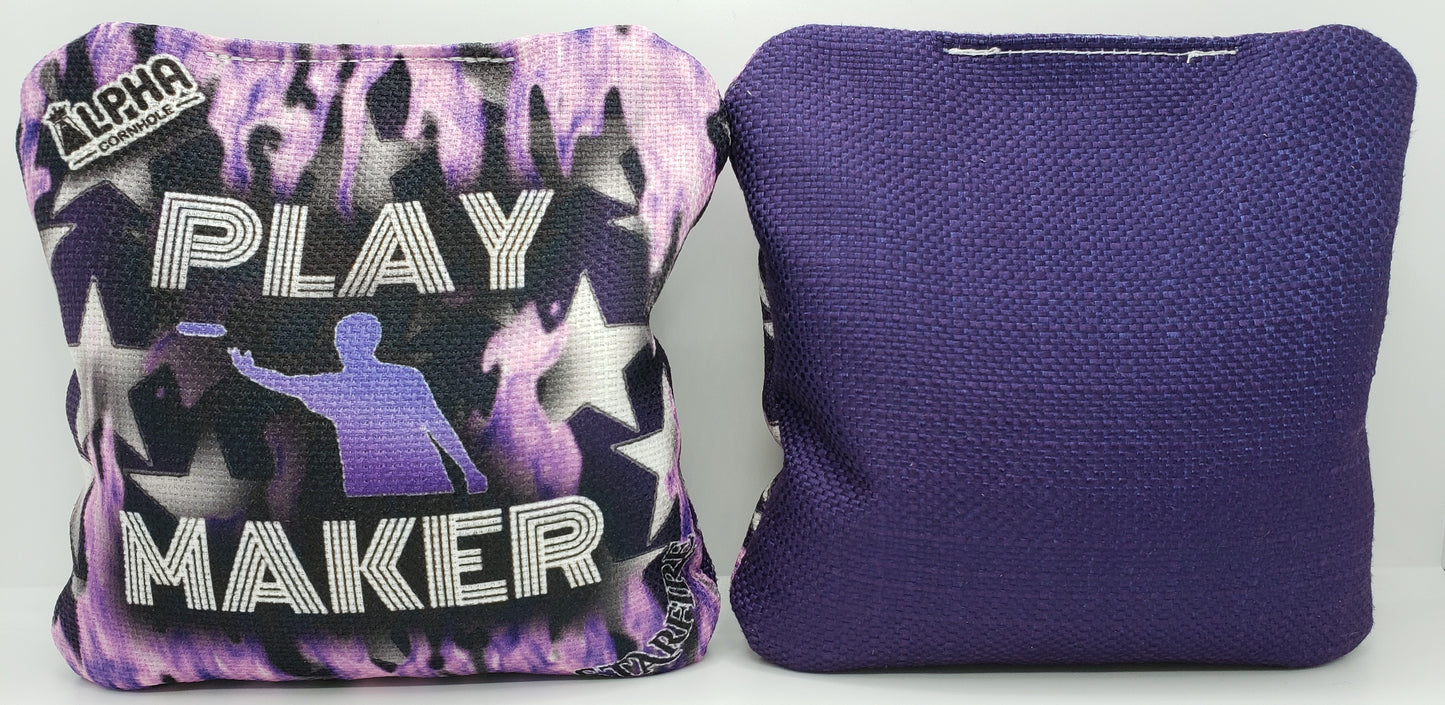 Alpha Play Maker Bags - STARFIRE - Set of (4) Pro Cornhole Bags (Purple)