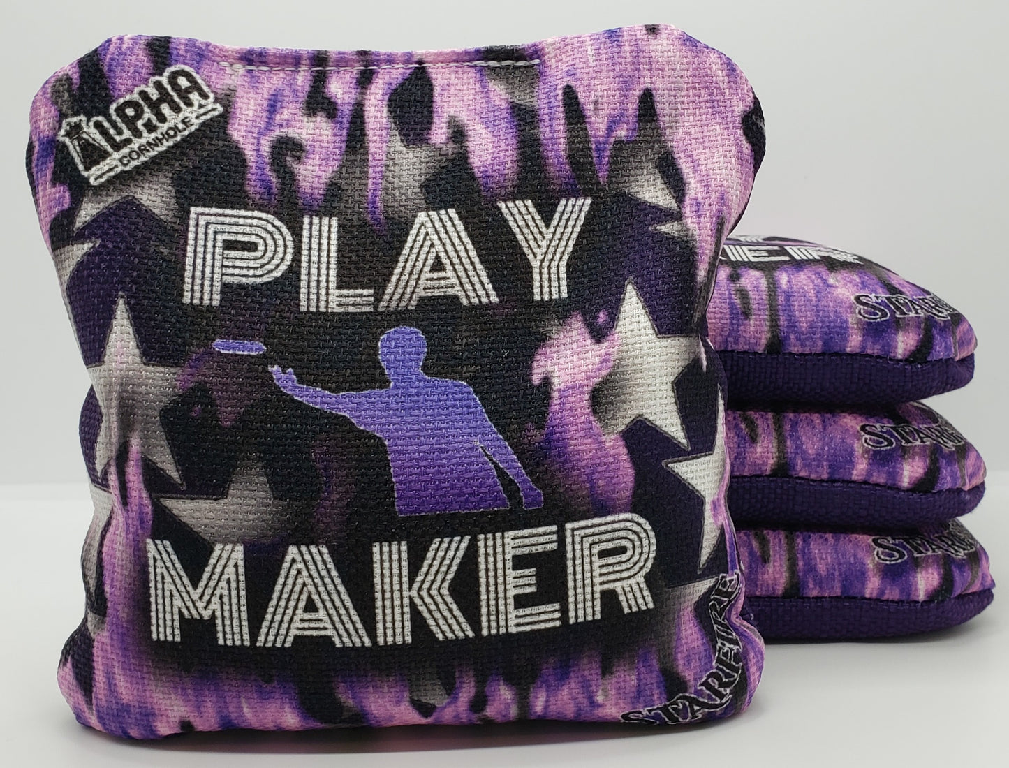 Alpha Play Maker Bags - STARFIRE - Set of (4) Pro Cornhole Bags (Purple)