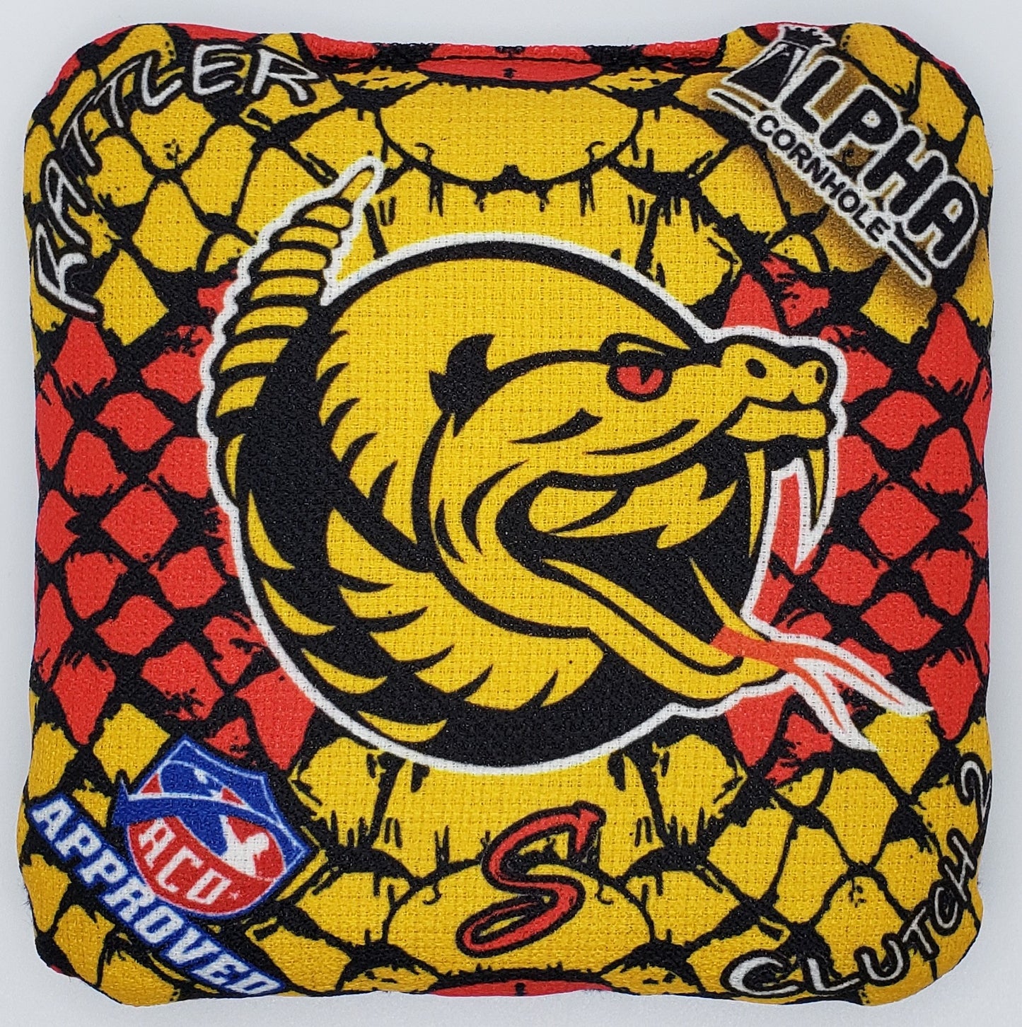 Alpha Rattler Bags - Type S - Set of (4) Pro Cornhole Bags (Red/Yellow)