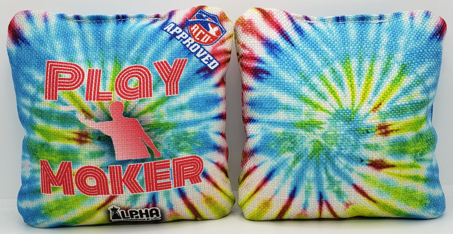 Alpha Play Maker Bags - Tye Dye Paradise - Set of (4) Pro Cornhole Bags