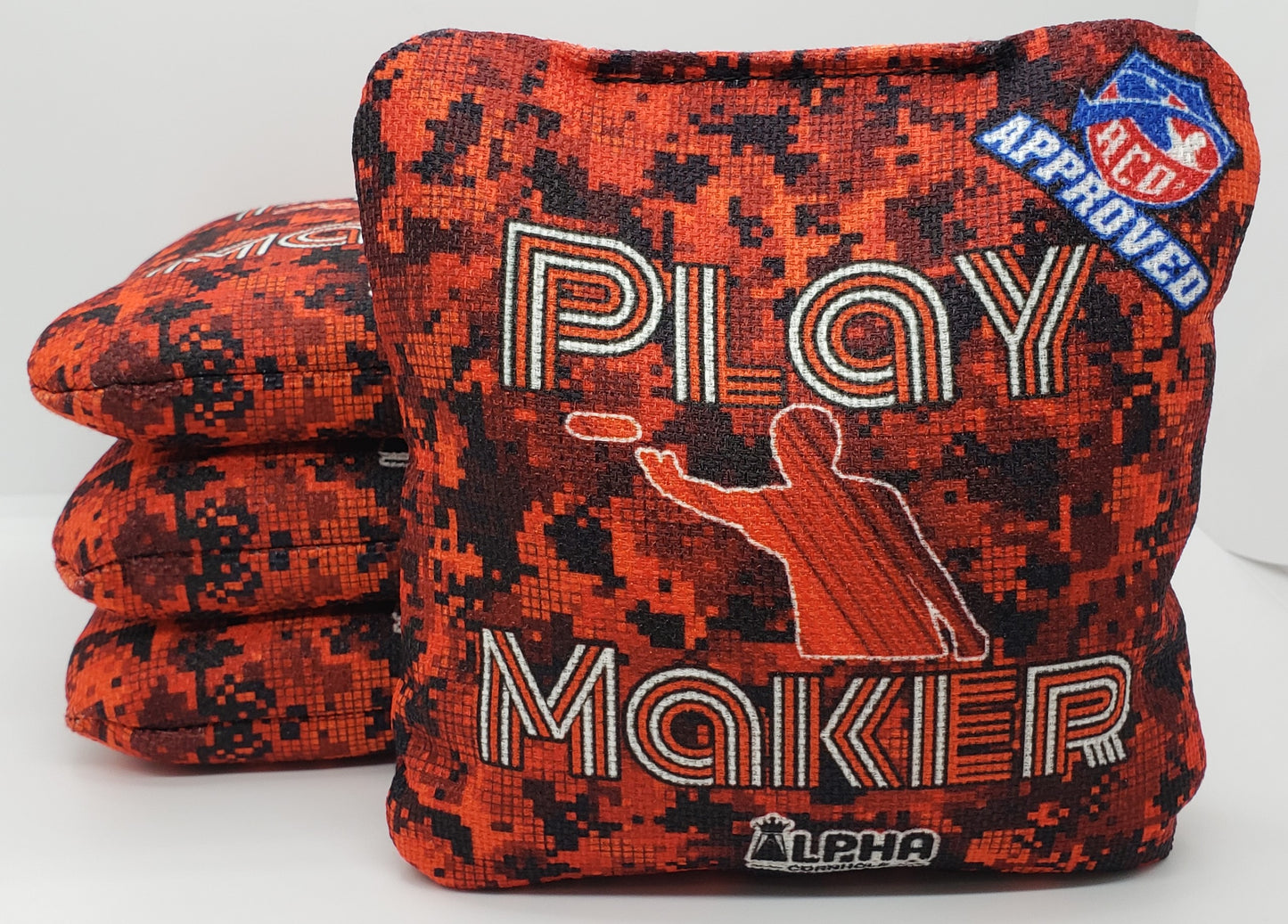 Alpha Play Maker Bags - Digi Red - Set of (4) Pro Cornhole Bags