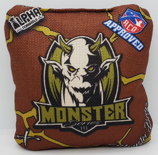 Alpha Monster Bags - Type-X -  Set of (4) Pro Cornhole Bags (Brown)