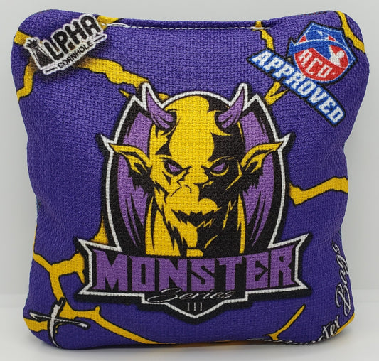 Alpha Monster Bags - Type-X -  Set of (4) Pro Cornhole Bags (Purple)