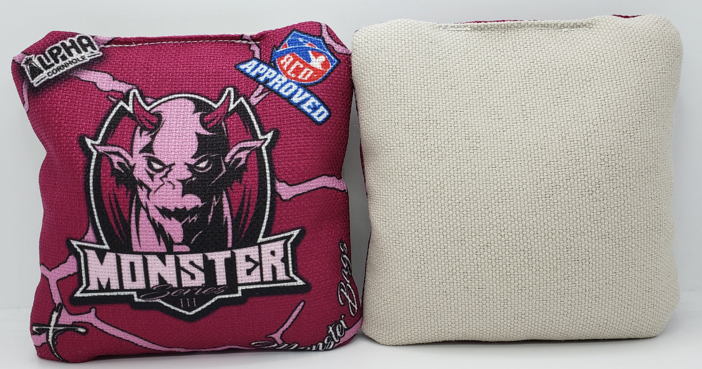 Alpha Monster Bags - Type-X -  Set of (4) Pro Cornhole Bags (Pink)