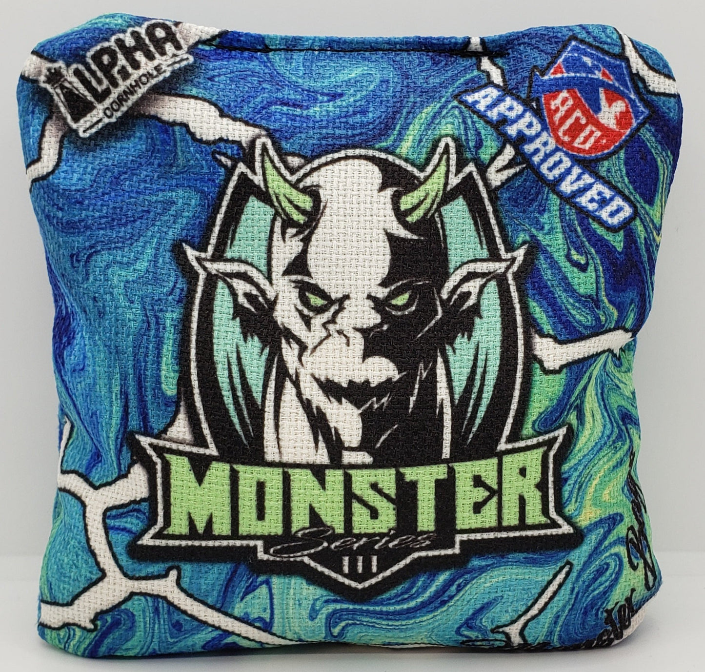 Alpha Monster Bags - Series 2 -  Set of (4) Pro Cornhole Bags (Ocean Swirl)