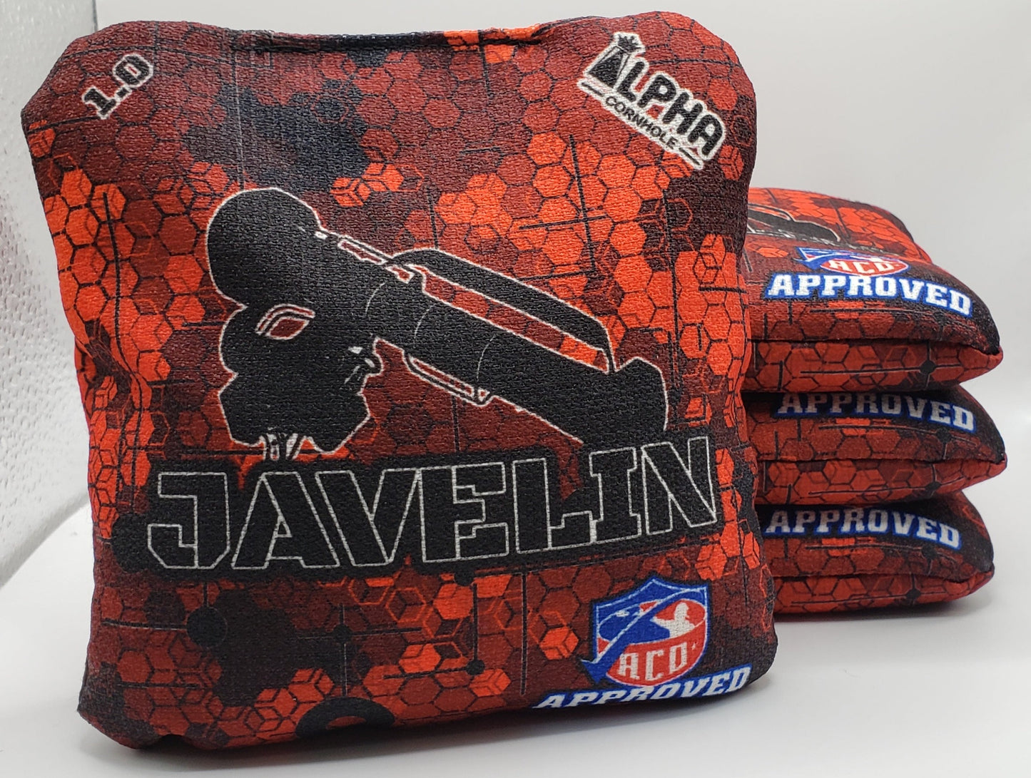 Alpha Javelin Bags -  Set of (4) Pro Cornhole Bags (Red)
