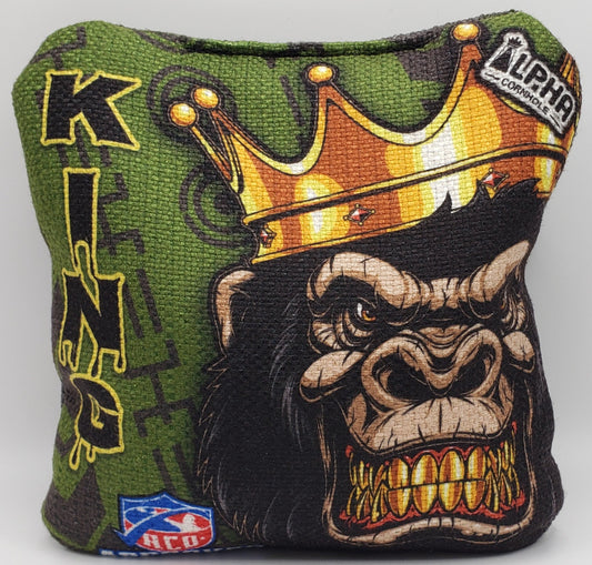 Alpha King Bags (Gorilla) -  Set of (4) Pro Cornhole Bags (Green/Black)